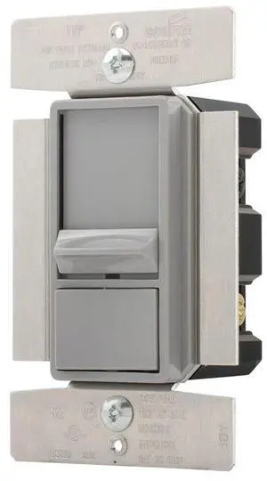 Eaton Slide Dimmer SL10P-GY, No neutral Required, Single-Pole, Three-way, Gray