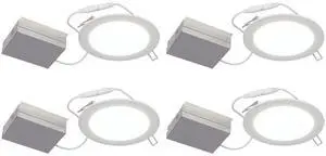 (case of 4) Philips PILA Flat LED Downlight PILADISC6R30K, 6 inch round, 900 lumens, 3000K, 120V, 13.5 watts, LED White Luminaire