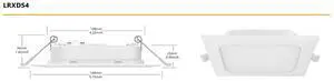 Lumination LRX Downlight, LED ultra-thin, wafer, disk, 4 inch square, 9 watts 700 lumens, 90CRI, selectable color temperature (3500K, 4000K, 5000K) Dimmable, 120-277V Lumination LRX Downlight, LED ultra-thin, wafer, disk, 4 inch square, 9 watts 700 lumens, 90CRI, selectable color temperature (3500K, 4000K, 5000K) Dimmable, 120-277V