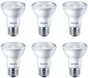 Philips LED FLood Light Bulb,  PAR20, 2700K, 8.5 watts, 600 lumens, medium base, 8.5PAR20/PER/927/F25/DIM/EC/120V, 53526  (case of 6)