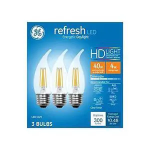 GE Refresh 40-Watt EQ CA10 Daylight Dimmable Candle Bulb Light Bulb (3-Pack) GE Refresh 40-Watt EQ CA10 Daylight Dimmable Candle Bulb Light Bulb (3-Pack)