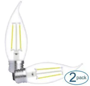 (2 bulbs) GE 37416 - LED4DFCAM-GW2P Candle Tip LED Light Bulb (2 bulbs) GE 37416 - LED4DFCAM-GW2P Candle Tip LED Light Bulb