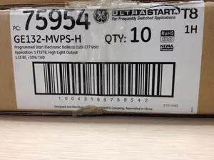 10 Ge 75954 Ge132-Mvps-H 120-277V Electronic One LAMPT8 Programmed Start Ballast 10 Ge 75954 Ge132-Mvps-H 120-277V Electronic One LAMPT8 Programmed Start Ballast