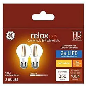 GE Relax 40-Watt EQ Soft White Dimmable Globe Light Bulb (2-Pack) GE Relax 40-Watt EQ Soft White Dimmable Globe Light Bulb (2-Pack)