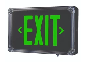 Dual-Lite SEWLSGB LED Exit Sign, Sign Face, Green, Black Die-Cast Aluminum Dual-Lite SEWLSGB LED Exit Sign, Sign Face, Green, Black Die-Cast Aluminum