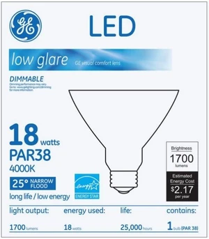 GE 93311937 18W Dimmable LED PAR38 Floodlight Bulb GE 93311937 18W Dimmable LED PAR38 Floodlight Bulb