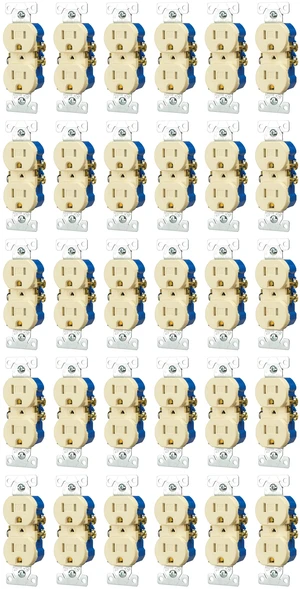 (case of 30) Eaton TR270-9ATamper Resistant Duplex Receptacle, 15-Amp, 125-Volt, Almond, NEMA 5-15 (case of 30) Eaton TR270-9ATamper Resistant Duplex Receptacle, 15-Amp, 125-Volt, Almond, NEMA 5-15