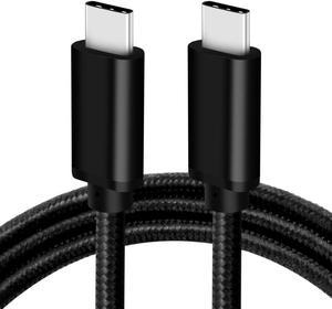 eCables USB-C to USB-C 60W Premium Fast Charging Cable Braided, Black 6 ft.