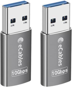 eCables USB-C Female to USB-A Male 3.1 Adapter Gray