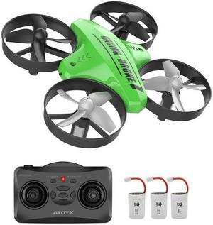 ATOYX Mini Drone for Kids and Beginners-Remote Control Quadcopter Indoor Helicopter Plane with 3D Flip, Auto Hovering, Headless Mode, 3 Batteries, Best Gift Toy for Boys & Girls(Green)