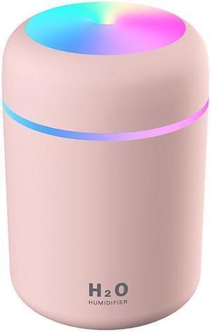 Cool Mist Humidifier, 300ml Mini Portable Humidifier with Multicolor LED Night Light, 2 Mist Mode and Auto Shut-Off, Personal Desktop Humidifier for Home Office Nursery, Super Quiet