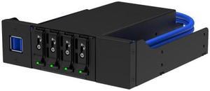 Athena Power BP-M24NVME525U3, Slimline 5.25" Bay Bracket for 4 x NVME M.2 SSD