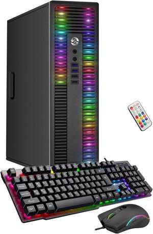 HP ProDesk Desktop Customized RGB Lights Computer Intel Core i5 6500 (3.20 GHz) 8 GB DDR4 256 GB SSD + 1 TB HDD, Windows 10 Pro 64-bit, Wi-Fi, Gaming PC Keyboard & Mouse