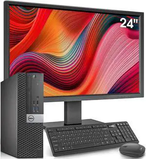 Dell OptiPlex 7040 Desktop Computer with 24 inch Monitor, i7-6700 3.4GHz, 32GB DDR4, 512GB SSD, Intel AC7260 Built-in WiFi Bluetooth, HDMI, Windows 10 Pro