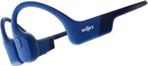 SHOKZ OpenRun (After Shokz Aeropex) - Open-Ear Bluetooth Bone Conduction Sport Headphones - Sweat Resistant Wireless Earphones for Workouts and Running - Built-in Mic (Renewed) Blue