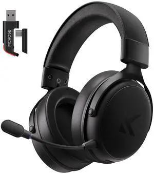 MCHOSE V9 PRO Wireless Gaming Headset 7.1 Surround Sound for PS5 PS4 PC SWITCH TOPSPEED Gaming Headphones with Noise Canceling Mic, 250Hr Battery, Low 15ms Latency, Lightweight, BT 5.3 FPS Games Black