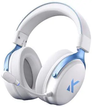 MCHOSE V9 PRO Wireless Gaming Headset 7.1 Surround Sound for PS5 PS4 PC SWITCH TOPSPEED Gaming Headphones, Noise Canceling Mic, 250Hr Battery,Low 15ms Latency, Lightweight, BT 5.3 FPS Games,WHITE&BLUE