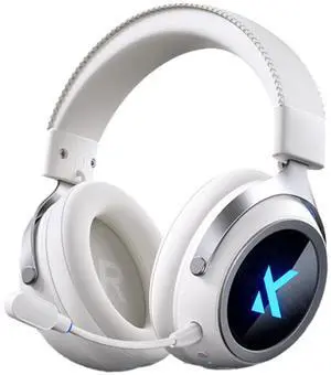 MCHOSE X9 Wireless Gaming Headset 7.1 Surround Sound for PS5, PS4, PC, SWITCH, Gaming Headphones with Noise Canceling Mic, Low 15ms Latency, White