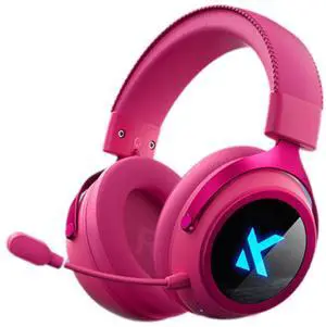 MCHOSE X9 Wireless Gaming Headset 7.1 Surround Sound for PS5, PS4, PC, SWITCH, Gaming Headphones with Noise Canceling Mic, Low 15ms Latency, Berry Red