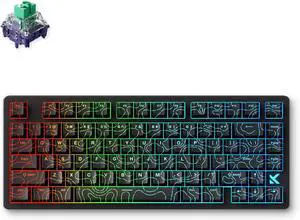 MCHOSE Jet 75 Rapid Trigger Keyboard 75% Percent, Hall Effect Black Topographic Gaming Keyboard, Wired RGB Custom Mechanical Keyboards with Magnetic Switch, PBT Keycaps, Black