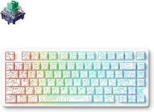 MCHOSE Jet 75 Rapid Trigger Keyboard 75% Percent, Hall Effect White Topographic Gaming Keyboard, Wired RGB Custom Mechanical Keyboards with Magnetic Switch, PBT Keycaps, White