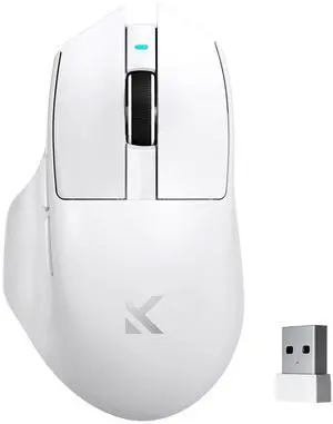 MCHOSE G7 Lightweight Ergonomic Wireless Mouse, PAW3311 12K DPI Sensor, Tri-Mode Connection, Wireless/Wired 1K Polling, 59g Weight, 800mAh Battery (White)