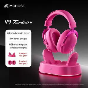 MCHOSE V9 Turbo+ Magnetic Wireless Gaming Headset 7.1 Surround Sound for PS5 PS4 PC SWITCH TOPSPEED Gaming Headphones with Noise Canceling Mic, 200Hr Battery, Low 15ms Latency, BT Wireless FPS Games MCHOSE V9 Turbo+ Magnetic Wireless Gaming Headset 7.1 Surround Sound for PS5 PS4 PC SWITCH TOPSPEED Gaming Headphones with Noise Canceling Mic, 200Hr Battery, Low 15ms Latency, BT Wireless FPS Games