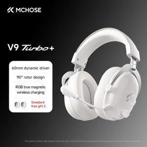 MCHOSE V9 Turbo Wireless Gaming Headset 7.1 Surround Sound for PS5 PS4 PC SWITCH TOPSPEED Gaming Headphones with Noise Canceling Mic, 200Hr Battery, Low 15ms Latency, BT Wireless FPS Games MCHOSE V9 Turbo Wireless Gaming Headset 7.1 Surround Sound for PS5 PS4 PC SWITCH TOPSPEED Gaming Headphones with Noise Canceling Mic, 200Hr Battery, Low 15ms Latency, BT Wireless FPS Games
