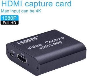 HDMI Audio Video Capture Card, 4K HD HDMI Video Capture Card with HDMI Loop Out, Broadcast Live Stream and Record, Full HD 1080P Live Streaming Video Game Grabber Converter