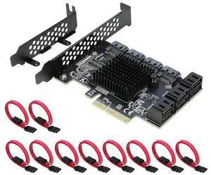 PCIe x4 SATA Card, 10 Port SATA 6Gbps Controller Expansion Card with Low Profile Bracket, Support 10 SATA 3.0 Devices PCIe x4 SATA Card, 10 Port SATA 6Gbps Controller Expansion Card with Low Profile Bracket, Support 10 SATA 3.0 Devices