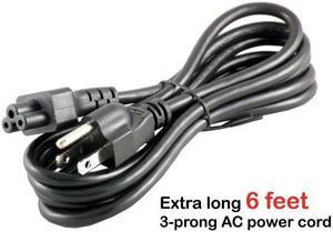 iTEKIRO 6 ft 3-Prong AC Power Cord for Laptop Computers, Monitors; NEMA 5-15P Male to IEC320 C5 Female (3-Slot Cloverleaf / Mickey Mouse Plug); UL Listed