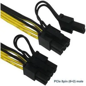 PCI-Express PCIE 8 Pin to Dual 8 (6+2) Pin VGA Graphic Video Card Adapter Power Supply Cable pci-e power cable 20cm