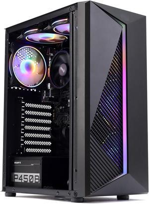 MXZ Gaming PC Desktop Computer, AMD Ryzen 5 5600G 3.6GHz, AMD Radeon Vega 7 Graphics,16GB DDR4, NVME 500GB SSD, 6RGB Fans, Win 11 Pro Ready, Gamer Desktop Computer(R5 5600G)