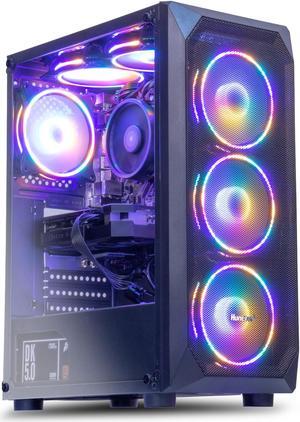 MXZ Gaming PC Computer , AMD Ryzen 5 3500X ,RX 6500XT,8GB DDR4, NVME M2 500GB, 5 RGB Fans, Windows 11 Pro Ready to Use, Gamer Desktop Computer (R5 3500X| RX6500XT)