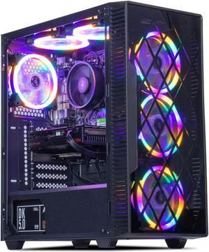 MXZ Gaming PC Desktop Computer, AMD Ryzen 5 4500 3.6GHz, RX 6600,16GB(8G*2) DDR4, NVME 500GB SSD, 6RGB Fans, Win 11 Pro Ready, Gamer Desktop Computer(R5 4500|RX 6600)