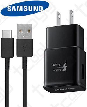 Samsung Galaxy Fast Adaptive Wall Charger with Type USB-C Cable for Galaxy S8, S9, S10, Note 8, 9 - Black - 2 Pack