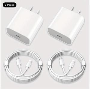 Apple 20w Adapter and USB-C to Lightning cable (1m)  - 2 Pack