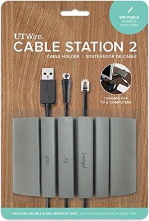 ut wire utw-cs04-gy cable station-2 mountable organizer, writable grey