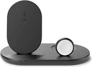 belkin 3-in-1 wireless charger (wireless charging station for iphone, apple watch, airpods) wireless charging dock, iphone charging dock, apple watch charging stand
