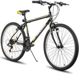 HILAND 26 27.5 Inch Mountain Bike, High-Tensile Steel Frame, 21 Speeds, V Brake, Hardtail Bicycle for Men and Women, Ideal MTB for Adults