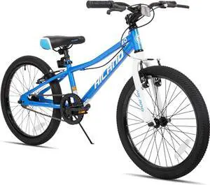 Hiland 20 inch Kids Mountain Bike for Boys and Girls, Single Speed with Dual Handbrakes, Kickstand, Multiple Color