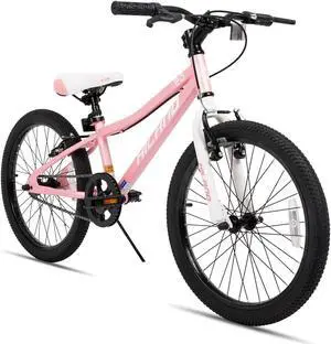 Hiland 20 inch Kids Mountain Bike for Boys and Girls, Single Speed with Dual Handbrakes, Kickstand, Multiple Color