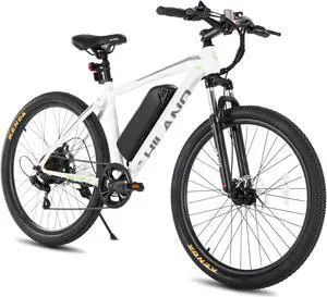 HILAND 26" Electric Bike for Adults with 500W Brushless Motor, 40Miles 20MPH Commuting Electric Mountain Bike for Women Men, Removable Battery, 7-Speed, Front Fork Suspension, White HILAND 26" Electric Bike for Adults with 500W Brushless Motor, 40Miles 20MPH Commuting Electric Mountain Bike for Women Men, Removable Battery, 7-Speed, Front Fork Suspension, White