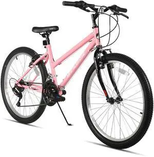 HILAND 24 26 Inch Womens Mountain Bike with 18-Speed, High Carbon Steel Frame, Hardtail MTB, Commuter Bicycle for Adults