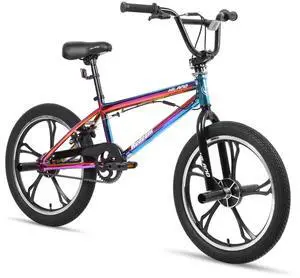 HILAND 20 Inch KIDS BMX with 3 5 Spoke for Boys Girls, High Carbon Steel Frame, 4 Pegs Single Speed 360 Degree Gyro, Multiple Colors