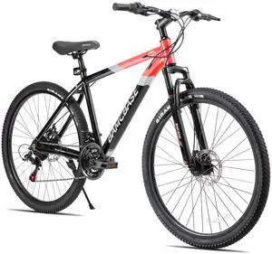 BAMCBASE Rockford 27.5 Inch Mountain Bike, 21-Speed Adult Bicycle for Men and Women, MTB with Aluminum Alloy Frame & Dual Disc Brakes, Red BAMCBASE Rockford 27.5 Inch Mountain Bike, 21-Speed Adult Bicycle for Men and Women, MTB with Aluminum Alloy Frame & Dual Disc Brakes, Red