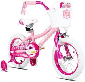JOYSTAR Petal 14 Inch Kids Bike for Ages 3-5 Girls, Children's Bicycle with Training Wheels & Basket, Pink JOYSTAR Petal 14 Inch Kids Bike for Ages 3-5 Girls, Children's Bicycle with Training Wheels & Basket, Pink