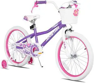 JOYSTAR Petal 16 Inch Kids Bike for Ages 4-7 Girls, Children's Bicycle with Training Wheels & Basket, Purple JOYSTAR Petal 16 Inch Kids Bike for Ages 4-7 Girls, Children's Bicycle with Training Wheels & Basket, Purple