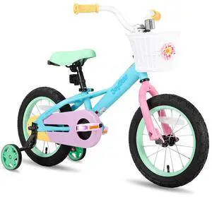 JOYSTAR Macarons 18" Kids Bike for Boys Girls Ages 4-7, Kids Bicycle with Training Wheels & Basket, Blue JOYSTAR Macarons 18" Kids Bike for Boys Girls Ages 4-7, Kids Bicycle with Training Wheels & Basket, Blue