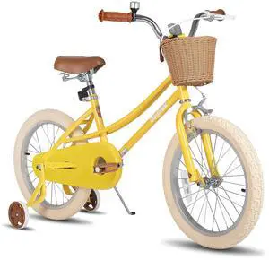 JOYSTAR 16 Inch Kids Bike with Training Wheels & Basket, Children's Bike for 4-7 Years Old Boys Girls, Yellow 18" JOYSTAR 16 Inch Kids Bike with Training Wheels & Basket, Children's Bike for 4-7 Years Old Boys Girls, Yellow 18"